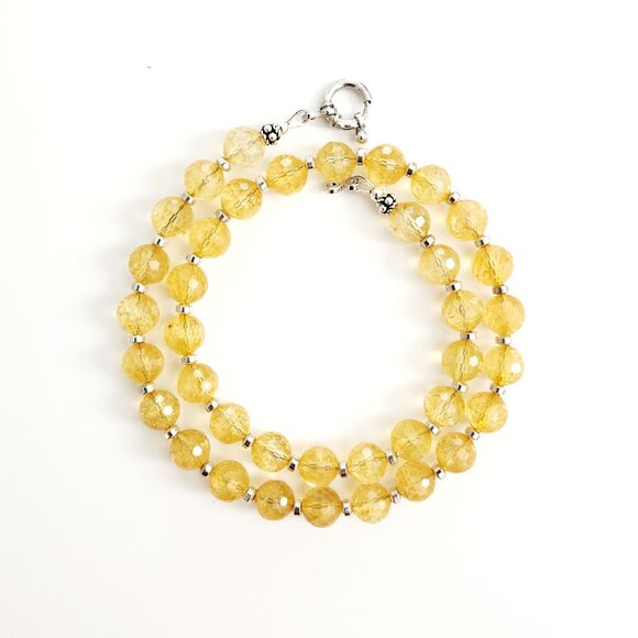 NATURAL CITRINE SEMI-PRECIOUS GEMSTONE NECKLACE--16" - Picture 1 of 2